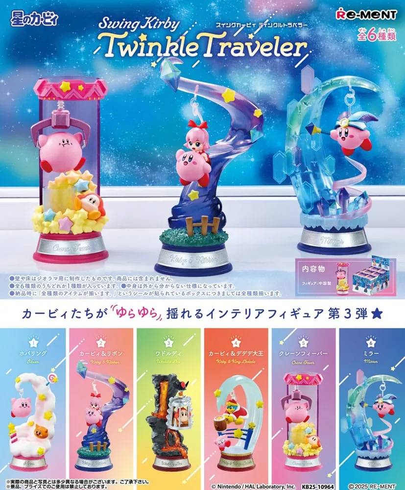Kirby Mini Figures 6 cm Swing Kirby Twinkle Traveler - Caixa Inteira (6 Unidades)